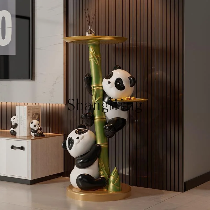 

ZYY living room panda ornament floor tray next to large TV cabinet home decoration