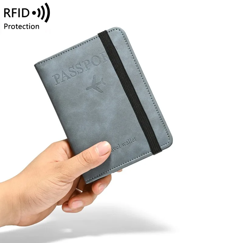 Anti Theft RFID Blocking Passport Holder PU Leather Cover Multifunctional Card Wallet Document Organizer for Travel