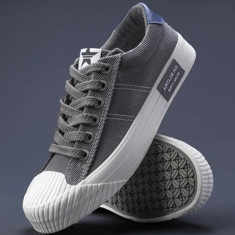 Sapatos casuais masculinos clássicos sapatos de lona respirável moda tênis ao ar livre para homens rendas até sapato vulcanizado estudantes tenis sapatos