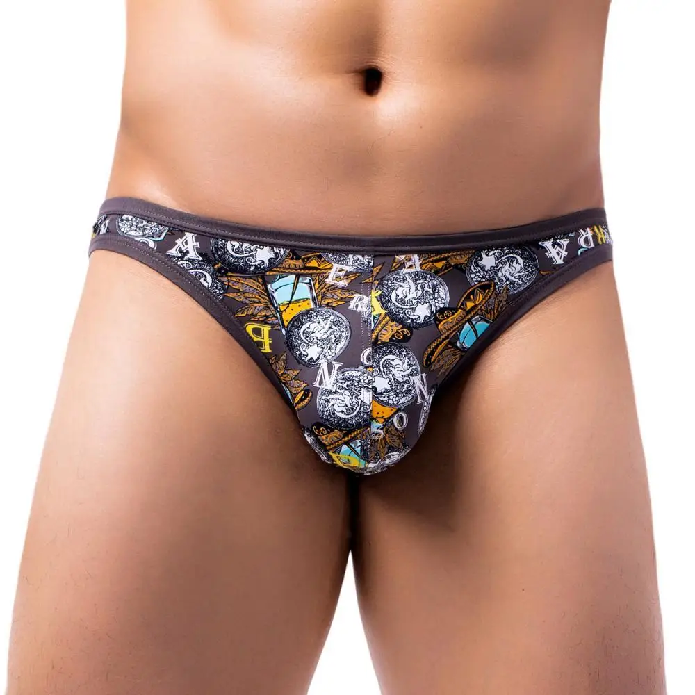 Sexy Men\'s Briefs BRAVE PERSON Men Underwear Nylon Print Male Panties Sexy Bikini Briefs for Men