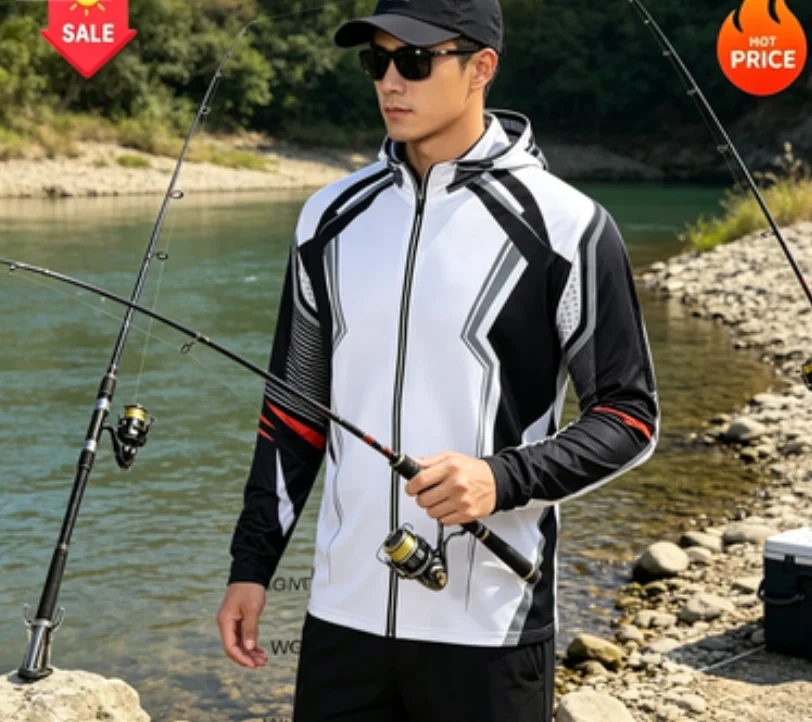 

Summer Professional Fishing Clothes Men Breathable Jersey For Sun Protection Quick-dry Fishing Shirts Hoodies For Men
