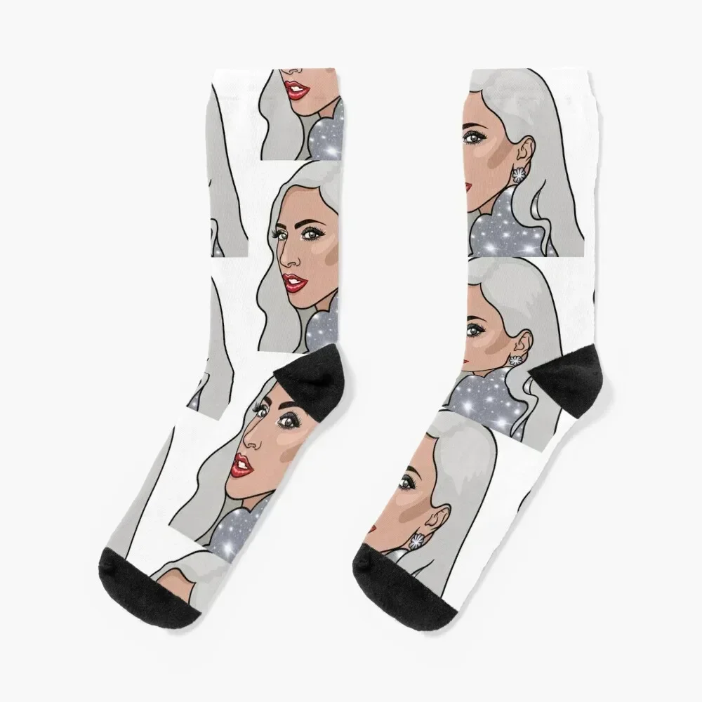 Lady gaga Socks with print kids Non-slip new year Male Socks Women's
