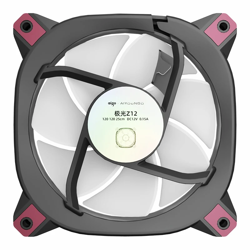 Aigo Z12 Computer Case Fan Reverse Ventoinha PC 120mm Rgb Fan Cooler 4pin PWM CPU Cooling Fan 3pin5v Argb 12cm Ventilador
