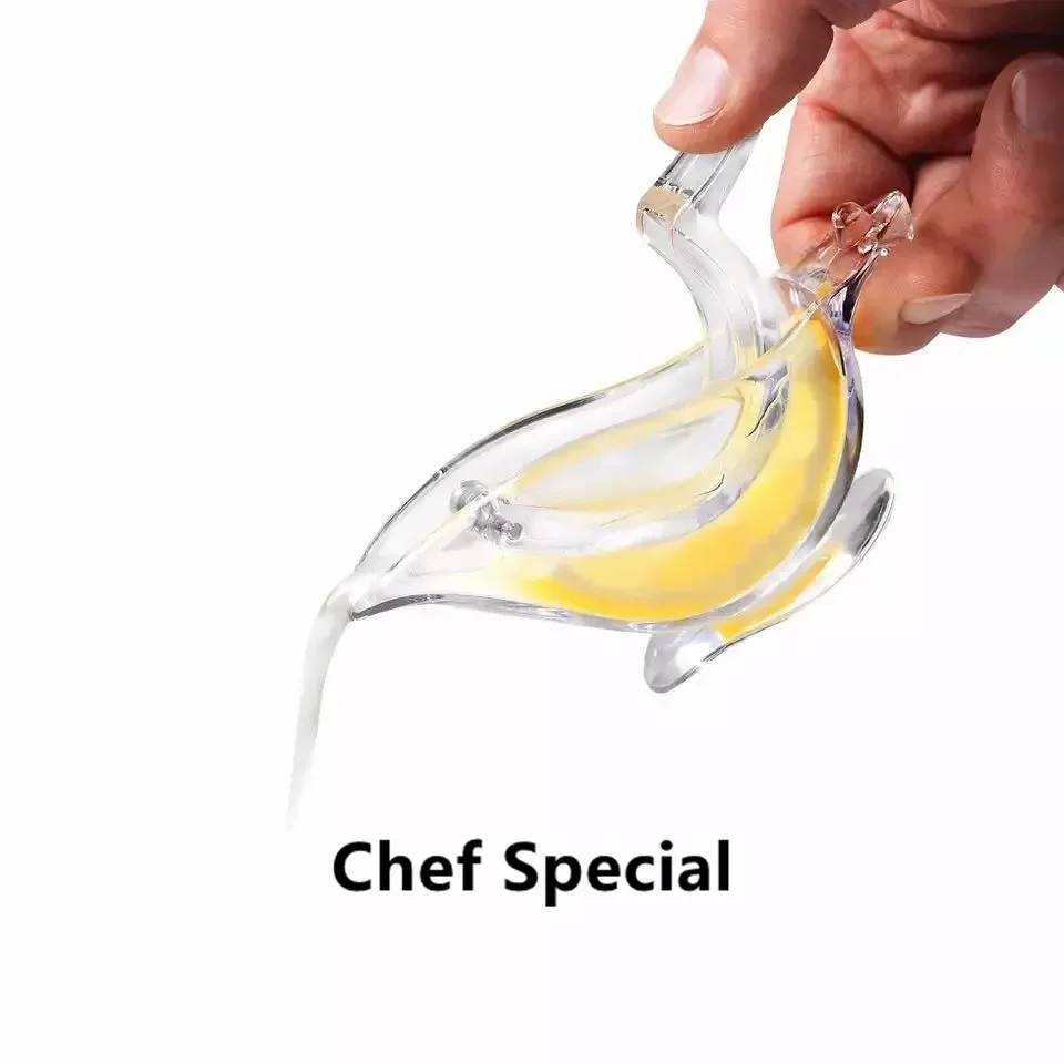 Manual Lemon Squeezer, Acrylic Manual Lemon Slice Squeezer, Bird Lemon Squeezer Portable Transparent Fruit Juicer