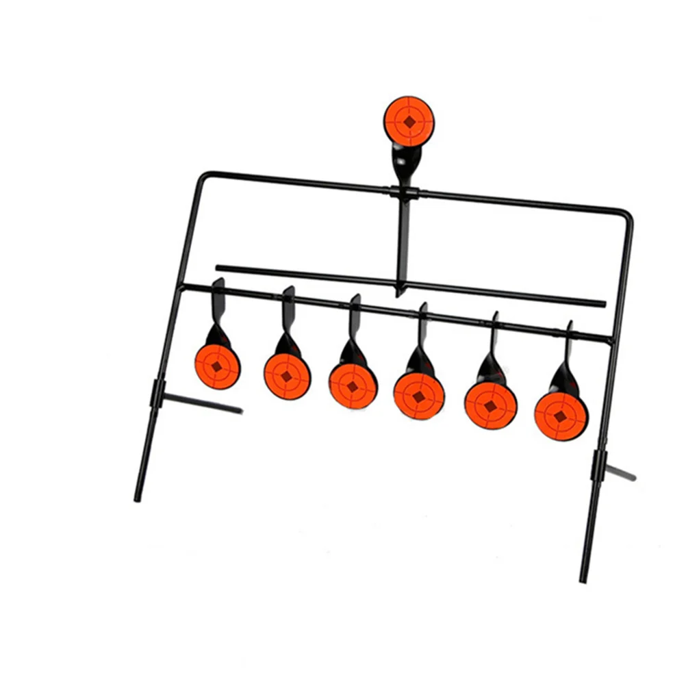 سبعة رؤوس إعادة ضبط تلقائي من الصلب ممارسة الرماية الهدف الصيد ممارسة لعبة في الهواء الطلق لتدريب مهارات التنسيق بين اليد والعين #6