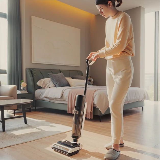 Aspirapolvere verticale Wet-Dry autopulente con assistente vocale con motore brushless per uso domestico e alberghiero