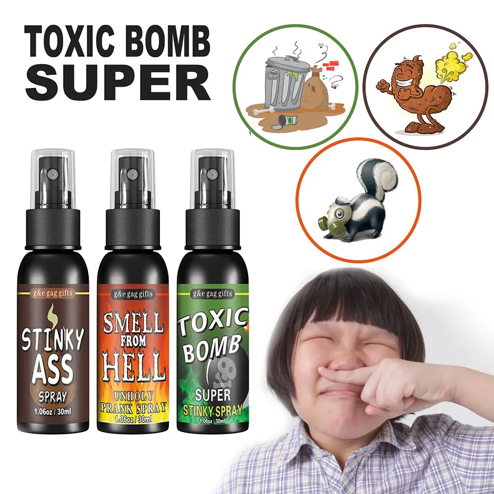 30ml Fart Spray Prank Joke Plastic Terrible Smell Spray Party Supplies Stinky Gas for Adults Kids Non Toxic Halloween Funny Toys