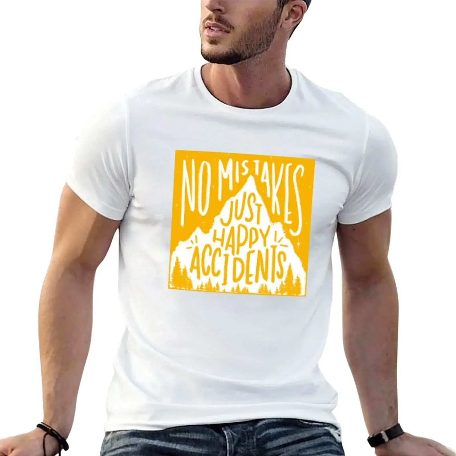 Sunny No Mistakes, Just Happy Accidents T-Shirt street wear plus size clothes custom t shirt korean fashion mens t shirt graphic