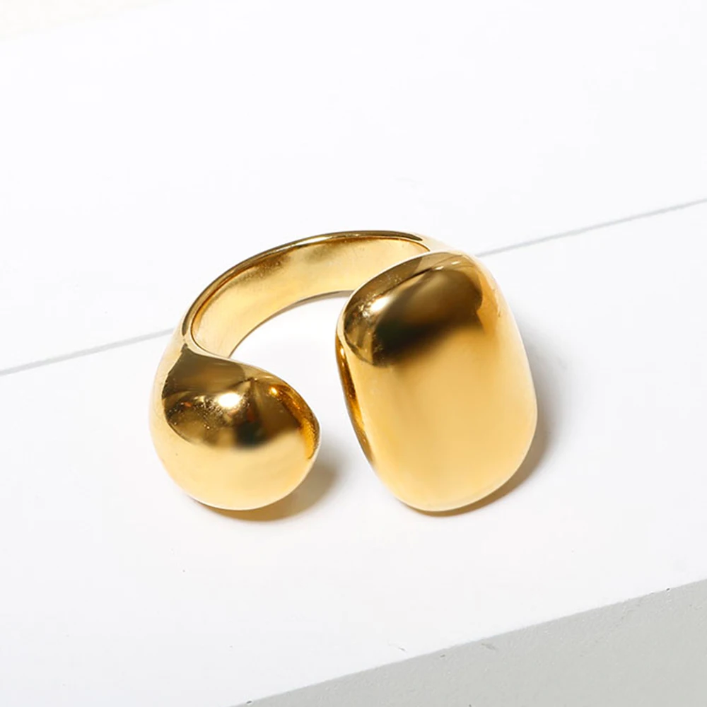 

6,7,8 Size Women's Men Ring Chic Personality Trendy Gold-Color Stainless Steel Rings Charm Jewelry Gift