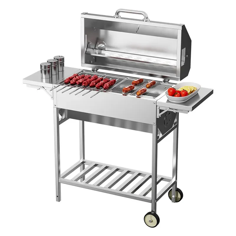 Tragbares Grillset aus Edelstahl mit Schmetterlingsdesign für …
