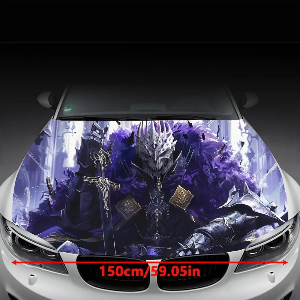 Skeleton's Monarch, Mysterious Symbol Car Hood Decal Sticker, Durable Car Vinyl Wraps Suitable for Most Vehicles, Car Engine Hoo