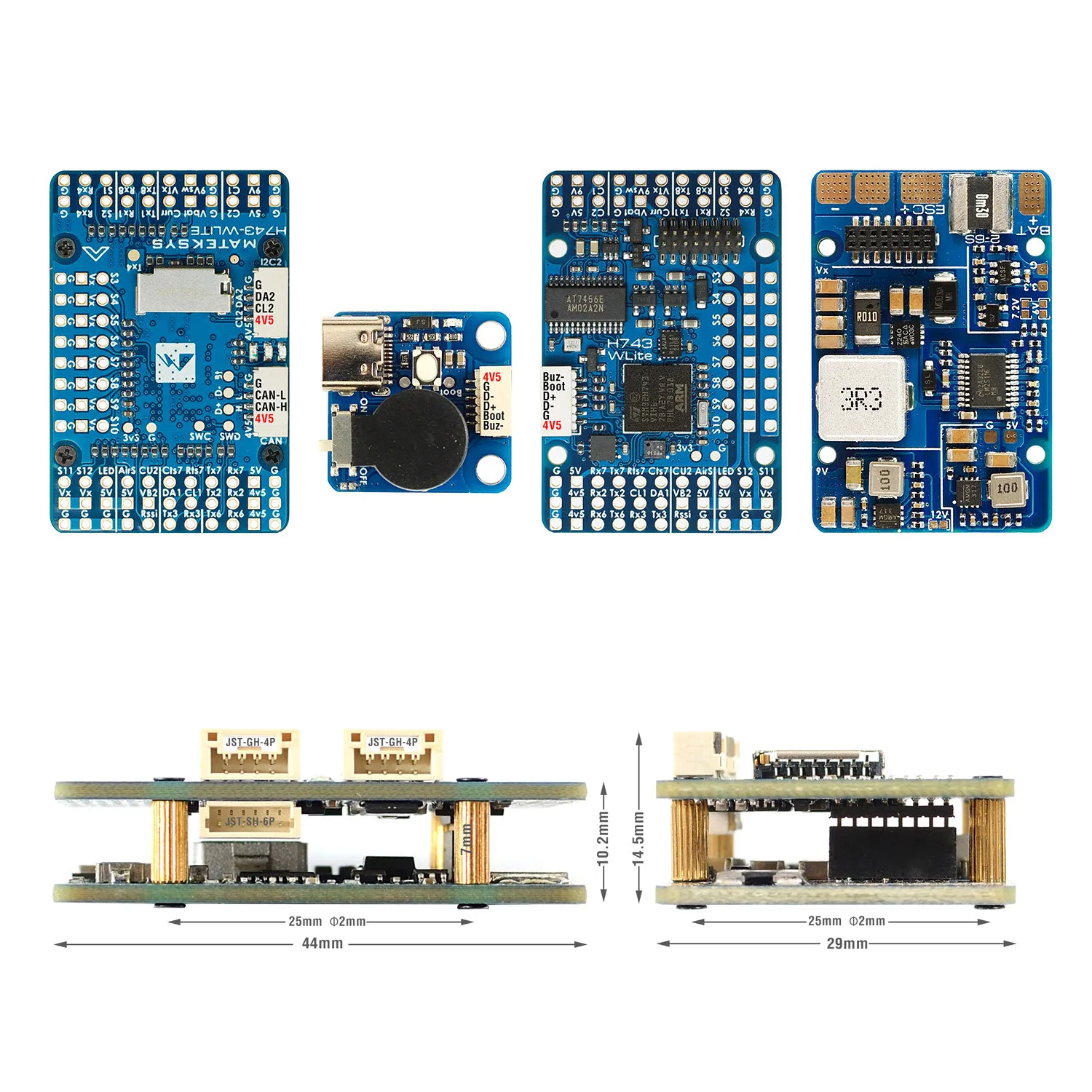 MATEK H743-WLITE Flight Controller - Lightweight FC with OSD, MicroSD Blackbox & DJI O3 Support, for High-End FPV Builds