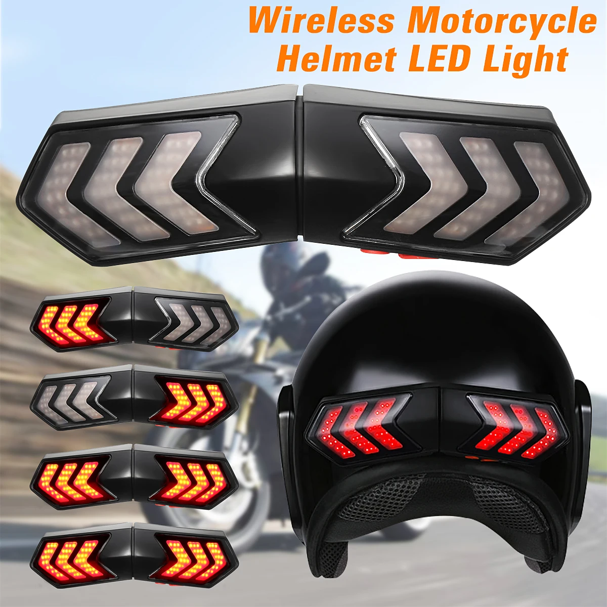 Motorcycle Helmet Wireless LED Safety Brake Stop Turn Signal Light Indicators Motorbike Motocross Helmet Motorcycle Accessories