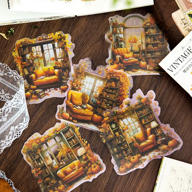 10Pcs PET Collage Card Fragmented Corner Retro Flower Landscaping background Handbook DIY Writing Decoration 130*90MM