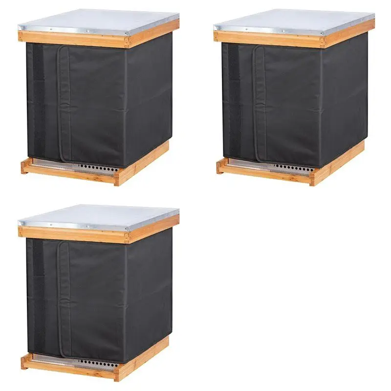 

AS60-3X Winter Bee Hive Wrap For 8 And 10 Frame Beehives, Oxford Cloth Adjustable Beehive Wrap, Waterproof, Windproof