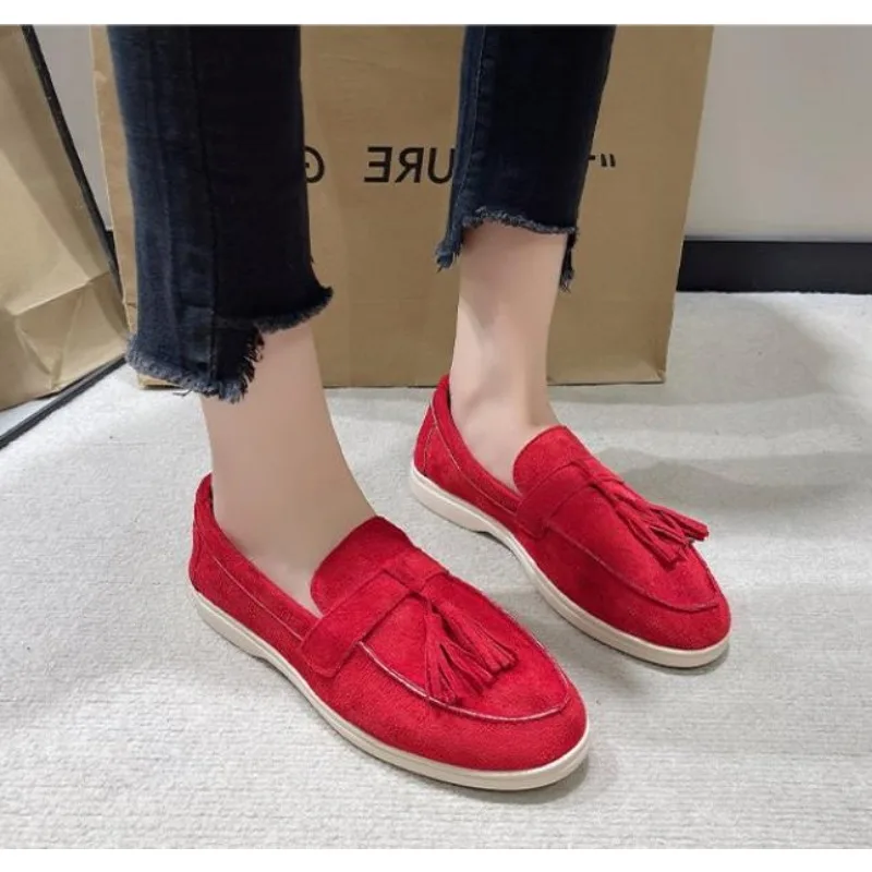 New Fashion Sport Women Flats Shoes Trend Spring Autumn Platform Suede Loafers Shoes Casual Ladies Walking Non Slip Femme