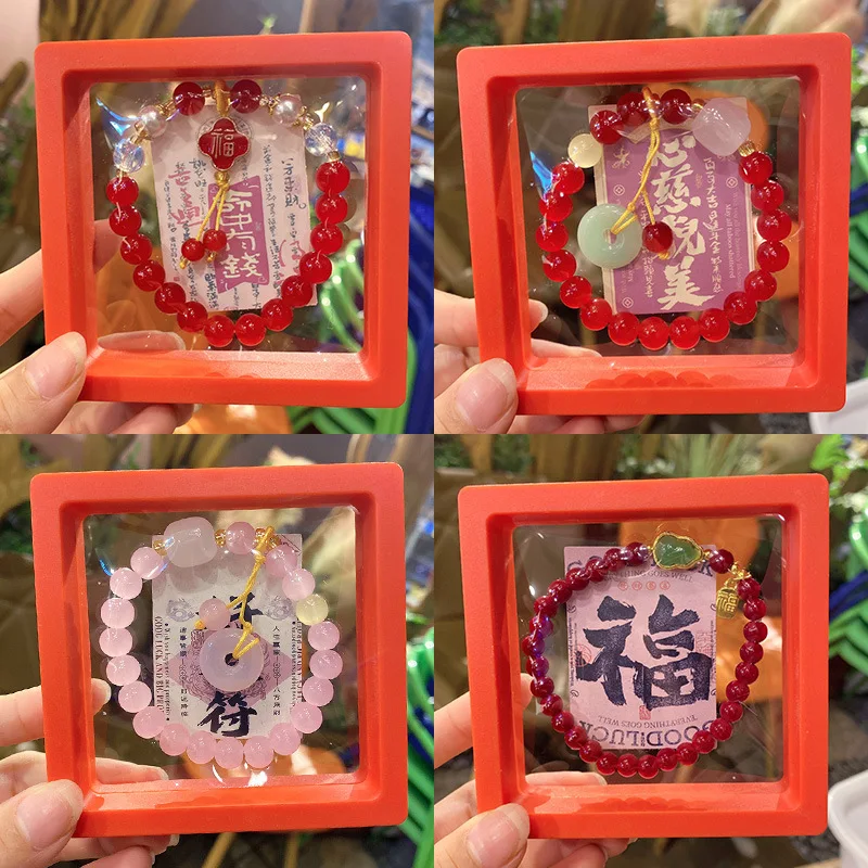 

New Simple Beads Crystal Bracelet for Women Girls Nationality Flower Fu Zi Tassel Bracelets Butterfly Jewelry Gifts F2055