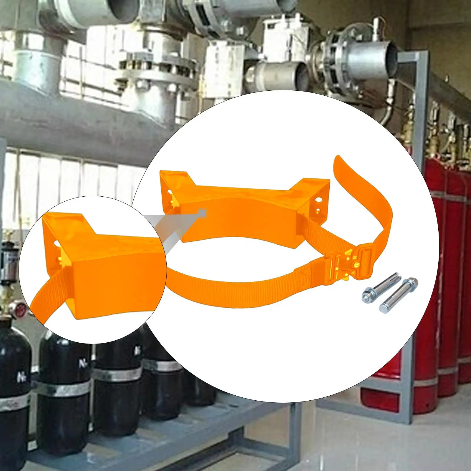 ABS Gas Cylinder Wall Mount Bracket Stable Tank Holder Compact Bottle Support Rack for Lab Security