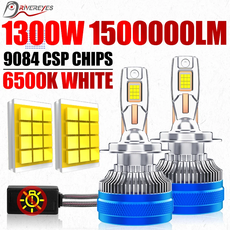 

K5C H4 LED Headlights 1300W 24PCS 9084 CSP H1 H7 H11 H8 H9 9005 HB3 9006 HB4 9012 HIR2 Canbus No Error 6500K Led Lamp Fog Light