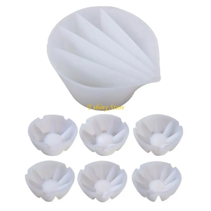 N58F Silicone Split Cup 2/3/4/5 Chambers Reusable Silicone Pouring Divided Cups for Fluid Art Acrylic Paint Resin DIY Making