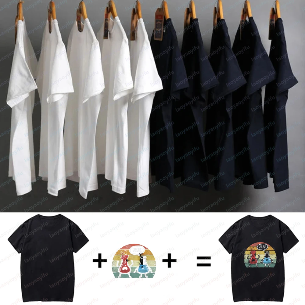 Funny Chemistry Unisex T-Shirt Overreacting Flask Pun Print Tops Science Lover Vintage Nostalgia Classic Fashion Men's Clothing