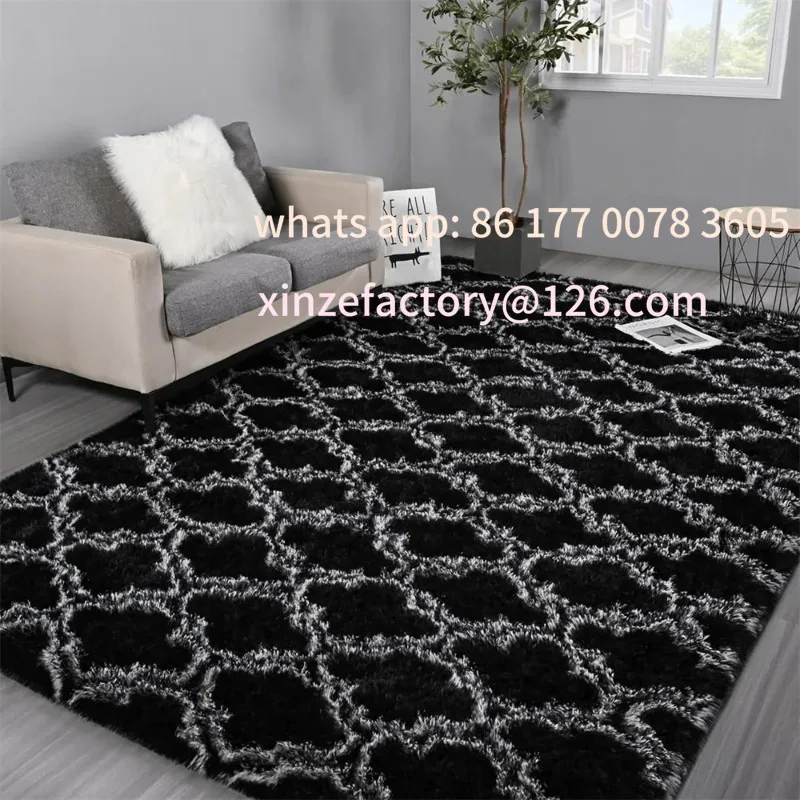 

Customizable Plush Carpet 5ft x 8ft Ultra Shag Area Rug Living Room Sofa Cushions Soft Fluffy Home Rug For Children's Play Mat