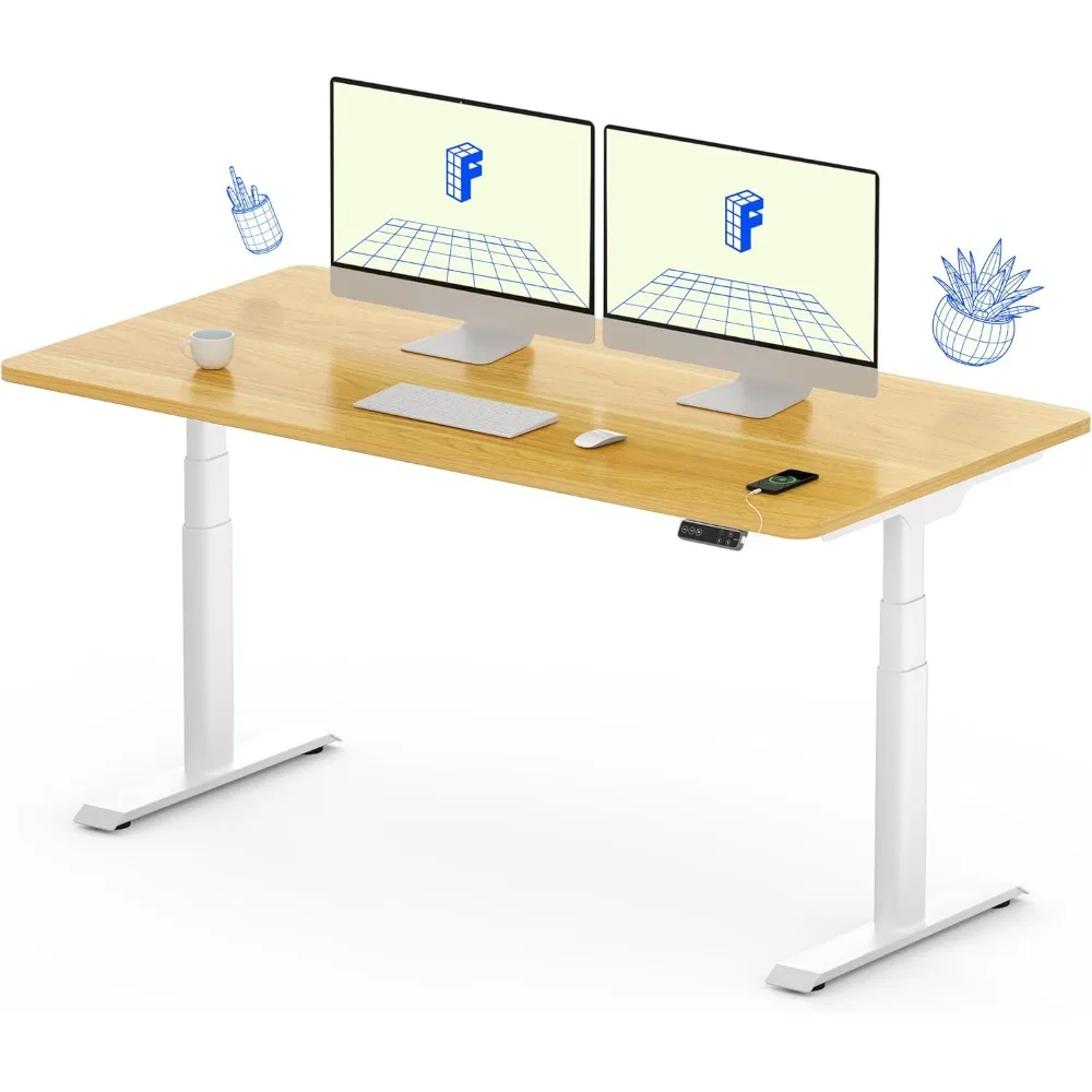 

Luxe Oval Leg Dual Motor 3 Stages Standing Desk Whole-Piece Board Electric Height Adjustable Electric Sit Stand Up Desk