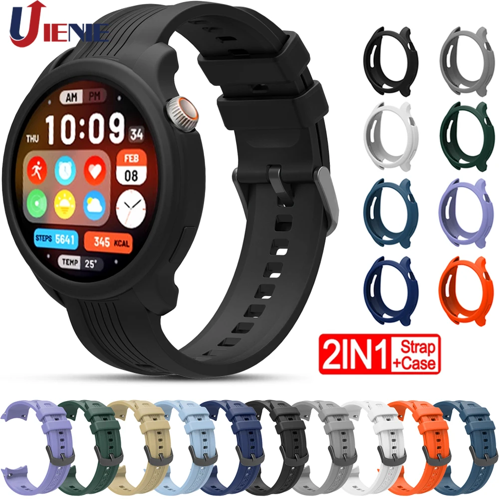 Bracelet en silicone et étui pour Huami Amazfit Balance, bracelet de montre, bracelet de sport, housse de protection, bracelet de montre, Correa