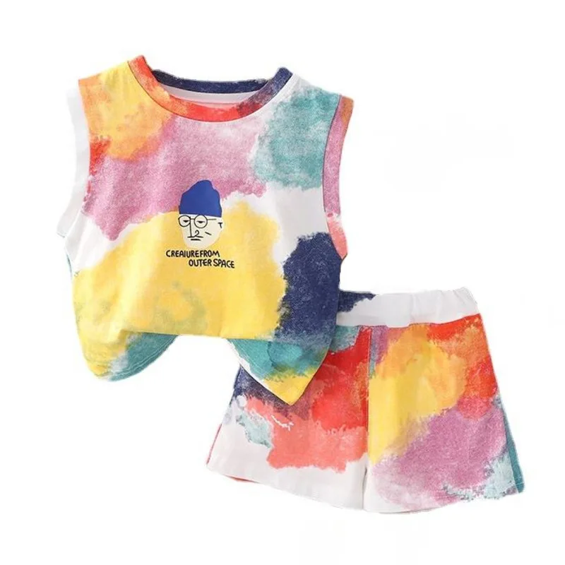 New Summer Baby Clothes Suit Children Boys Fashion Vest Shorts 2Pcs/Sets Kids Clothing Toddler Casual Costume Infant Tracksuits