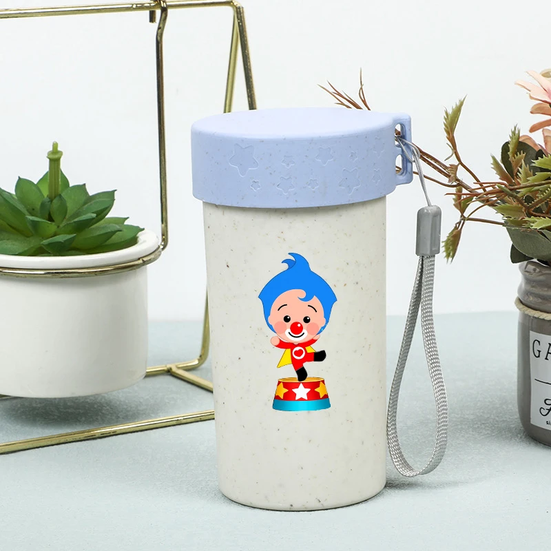 Plims Clown 250ml Boy Girl Portable Water Bottle Cute Leak-proof Plastic Drinking Bottle Milk Coffee Tea Juice Cup Drinkware