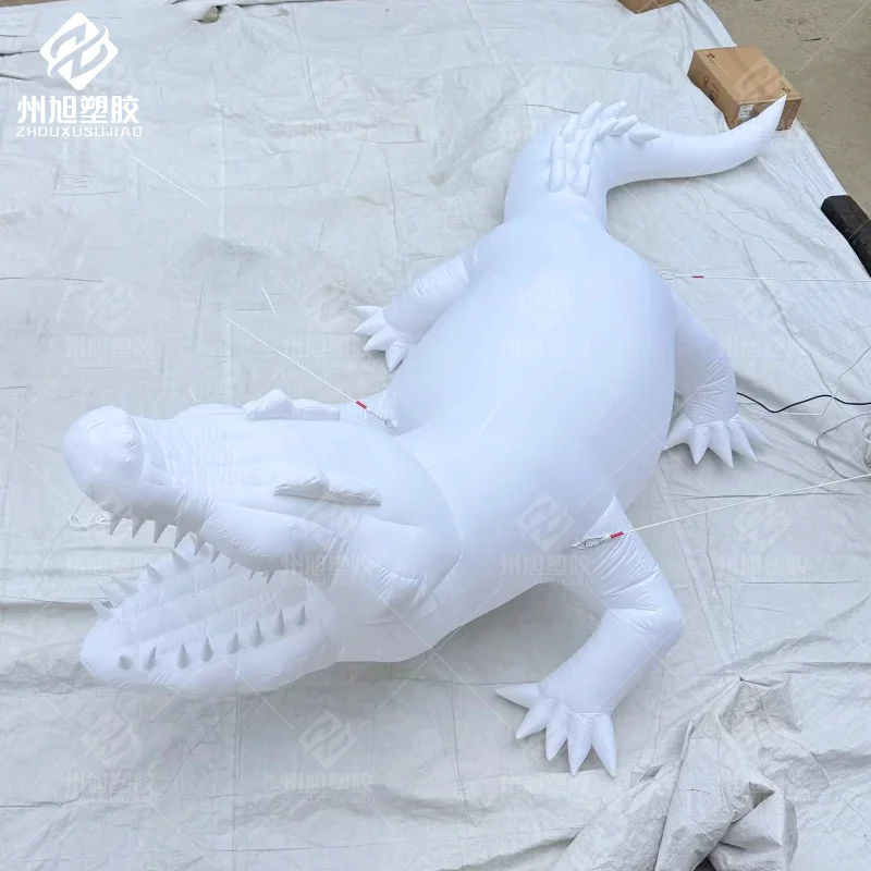 

Inflatable Lifelike White Crocodile Model, Outdoor Courtyard Stage Advertising Inflatable Decoration