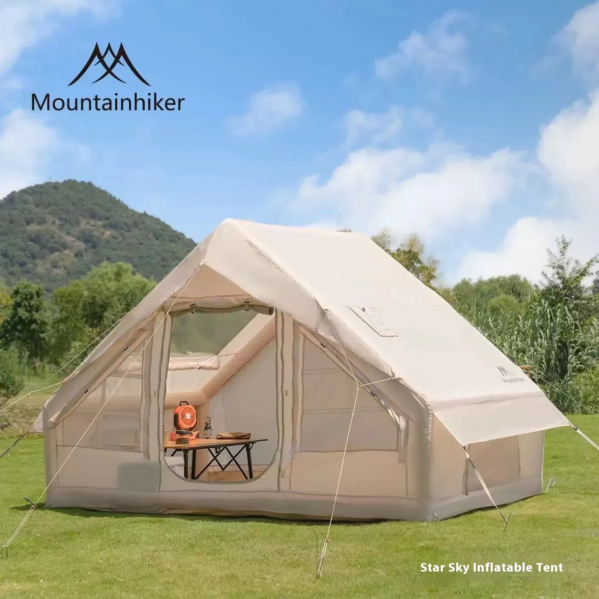 

Новая надувная семейная палатка MOUNTAINHIKER цвета хаки/черная, большая, на 3-6 человек, с высококачественной ветрозащитой и просторным интерьером