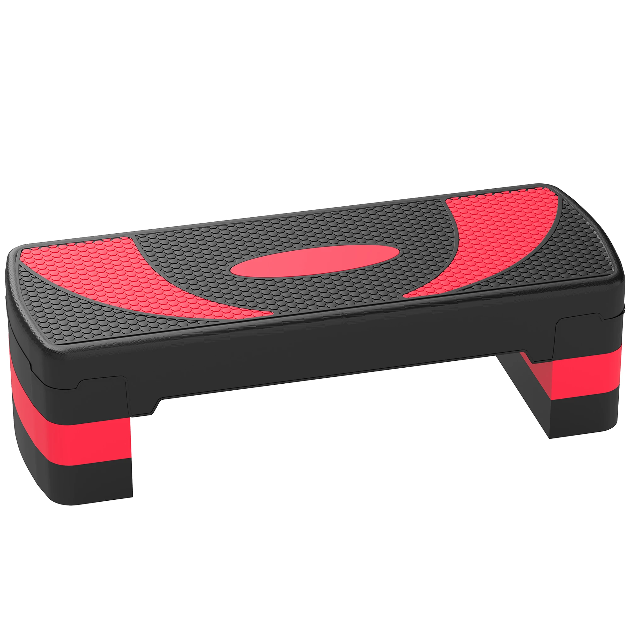 Plateforme de step aérobique réglable, 3 hauteurs 10/15/20 cm, surface antidérapante, charge maximale 150 kg, pour entraînement cardio fitness yoga à domicile, rouge