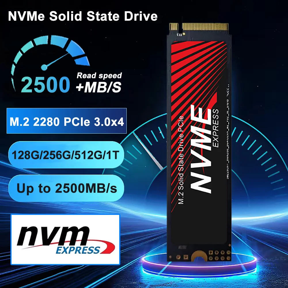 2500MB/s SSD NVMe M.2 2280 1TB 512GB 256GB 128GB Internal Solid State Hard Disk M2 PCIe 3.0x4 2280 SSD Drive for Desktop Laptop