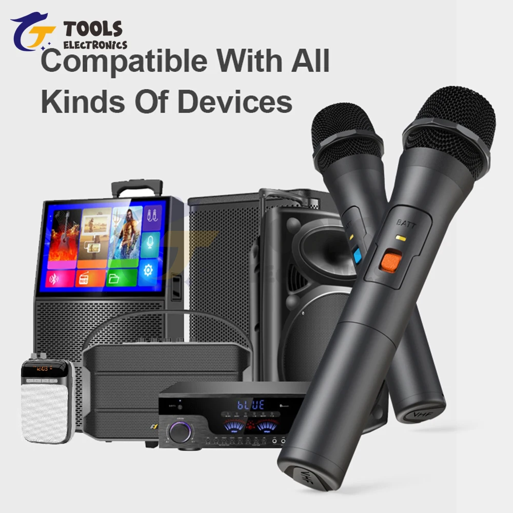 Wireless Microphone System Kits USB Receiver Handheld Karaoke Microphone Home Party Smart TV Speaker Singing Mic