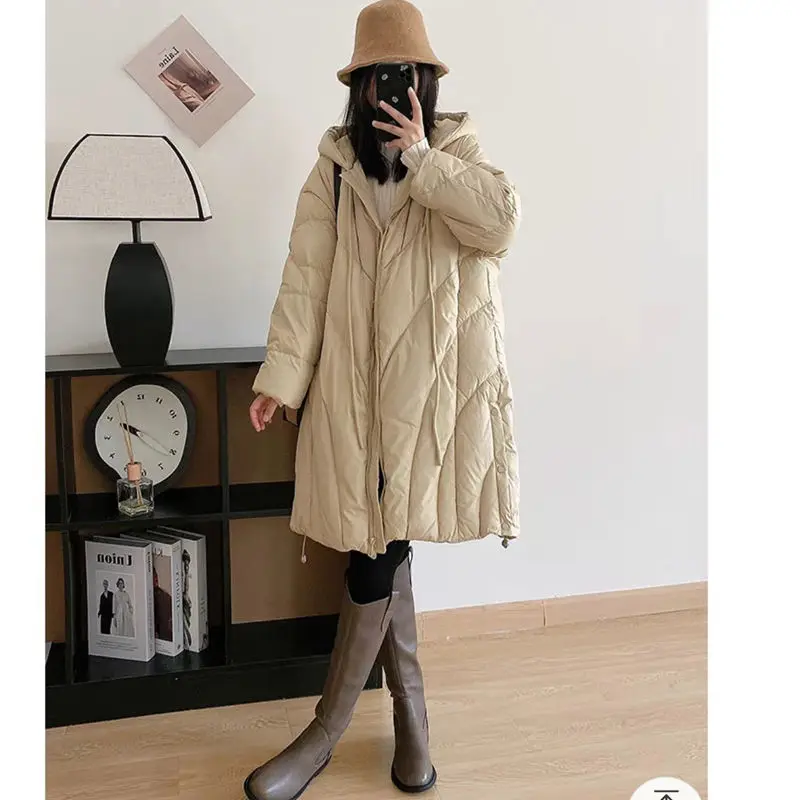 Otoño e Invierno nueva chaqueta de plumón para mujer con capucha chaqueta ligera informal para ir al trabajo