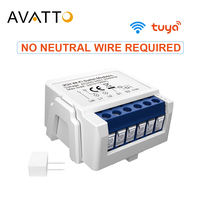 AVATTO Tuya WiFi Switch Module No Neutral Wire Required, 2 Way Control 1/2 gang DIY Smart Breaker Work for Alexa Google Home