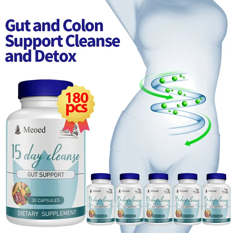 Gut And Colon Support 15 Day Cleanse Detox Capsules Weight Management Abdominal Pain Bloating Constipation Relief Digestion Pill