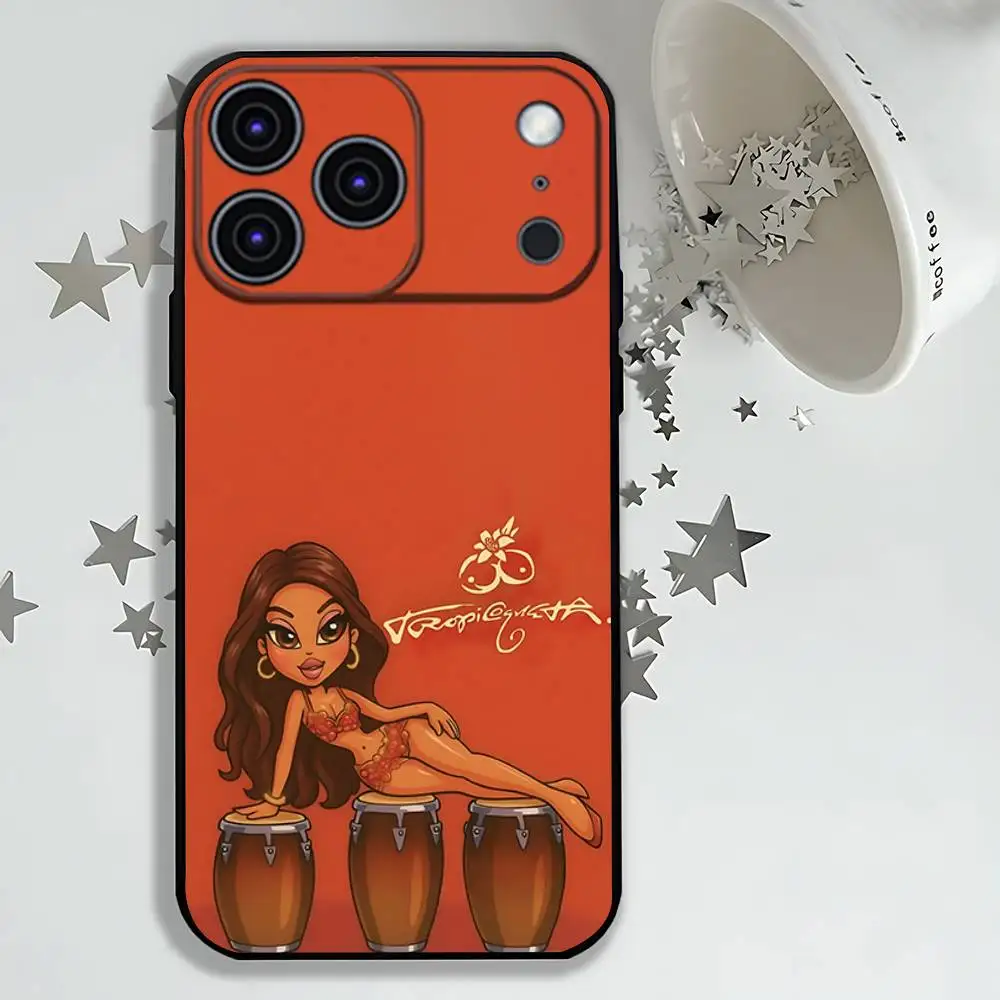 حافظة هاتف Hot-Karol G T-Tropicoqueta 2025 لهاتف iPhone 17,16,15,14,13,12,11,Pro,Max,Plus,E,Air,غطاء أسود واقٍ صغير #4