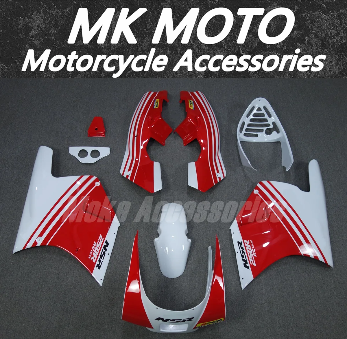 

Moke moto Motorcycle Fairings Kit Fit For NSR MC18 Bodywork Set High Quality Abs Handmade mould Red White