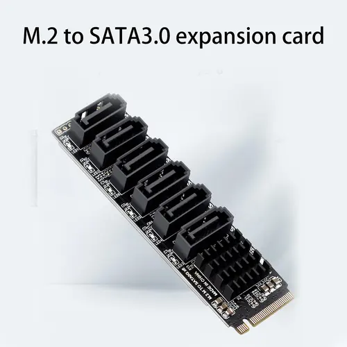 Imagen 2 del producto M.2 NVME M-Key PCIE 3,0 a SATA 6Gbps tarjeta de expansión de 6 puertos NAS Synology disco duro adaptador PCI-E extendido tarjeta elevadora ASM1166 PM