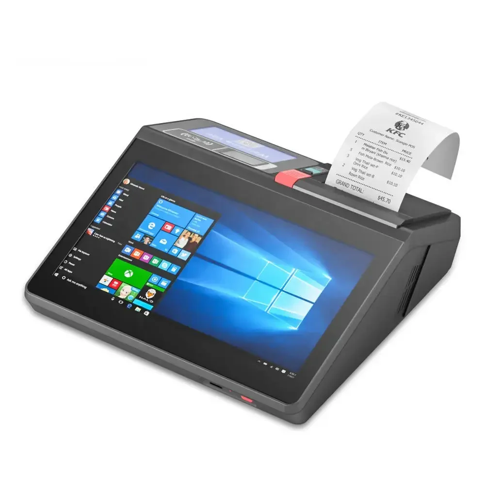 آلة Pos مع ماسح ضوئي للطابعة خيارات بطارية MSR RFID 11.6 بوصة نظام Windows 10 Pro Pos كونترتوب ماكينة تسجيل المدفوعات النقدية