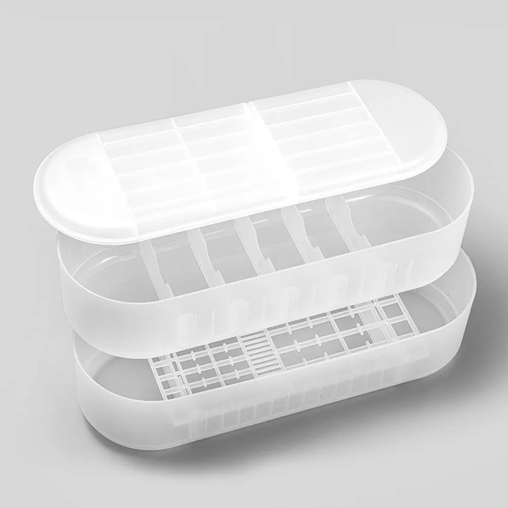 Transparent Compartment Battery Storage Box for Aa Aaa Batteries Organizer with Smooth Surface Sturdy Structure Living Room