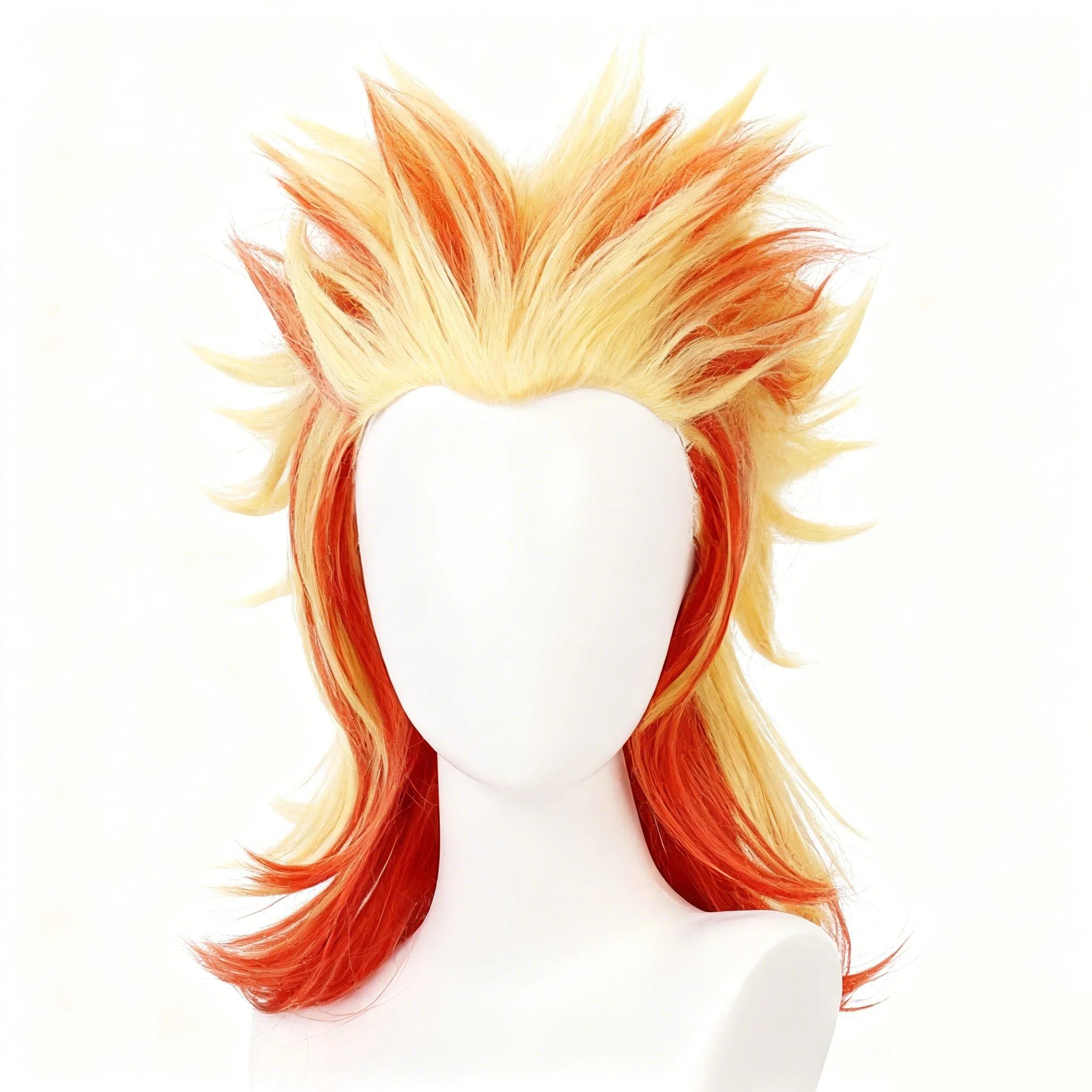 Anime Rengoku Kyoujurou Parrucca Cosplay Giallo Arancione Sfumatura Capelli Sintetici 50 Centimetri Lunga Parrucca Uomo Donna Comic-con Accessori Costume
