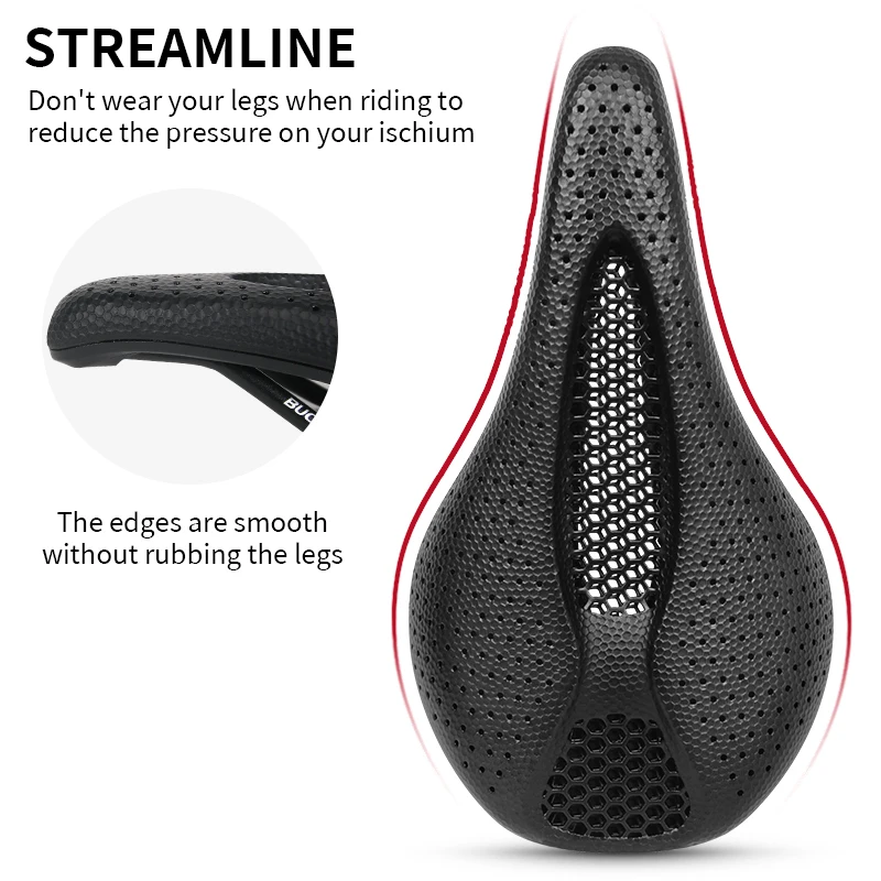 Bicycle 3D Printed Saddle Full Carbon Bicycle Seat Cushion 143MM 155MM 3D Road Bike Saddle Ultralight Carbon MTB Seat Bike Part