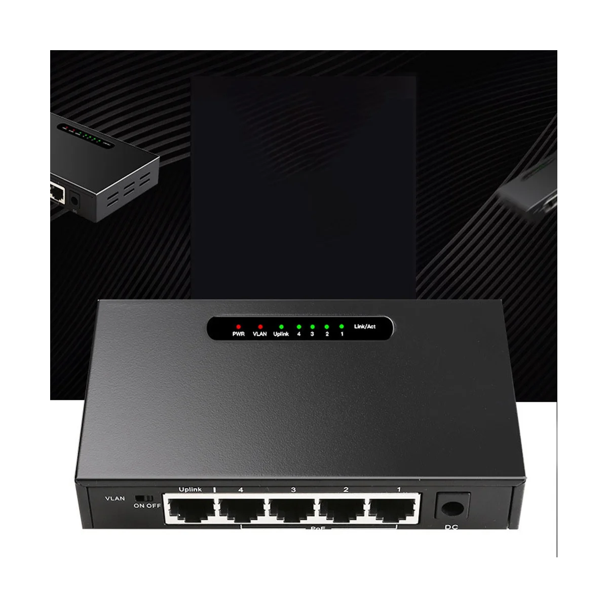 Desktop Ethernet Rede Switch, RJ45, PoE, EUA Plug