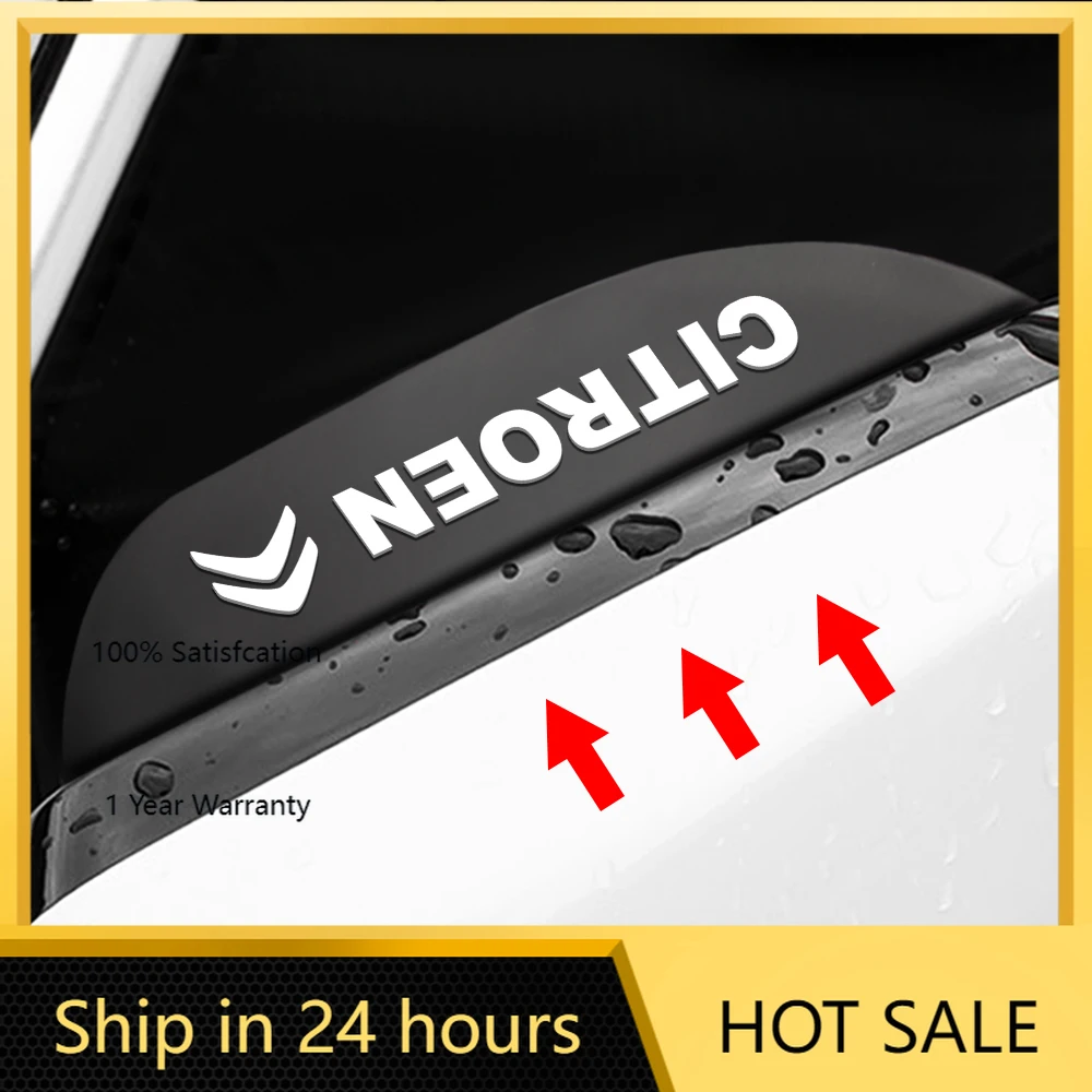 

2026 Hot Car Sticker 2Pcs PVC Car Rear View Mirror Sticker Rain Eyebrow Auto Side Mirror RainProof Cover For Citroen C4 C1 C5 C3
