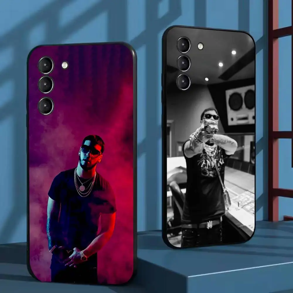 Capa de telefone real Rapper A-Anuel AA para Samsung Galaxy A73,72,51,53,52,71,22,5G,Note,J7,8,9 Capa preta macia