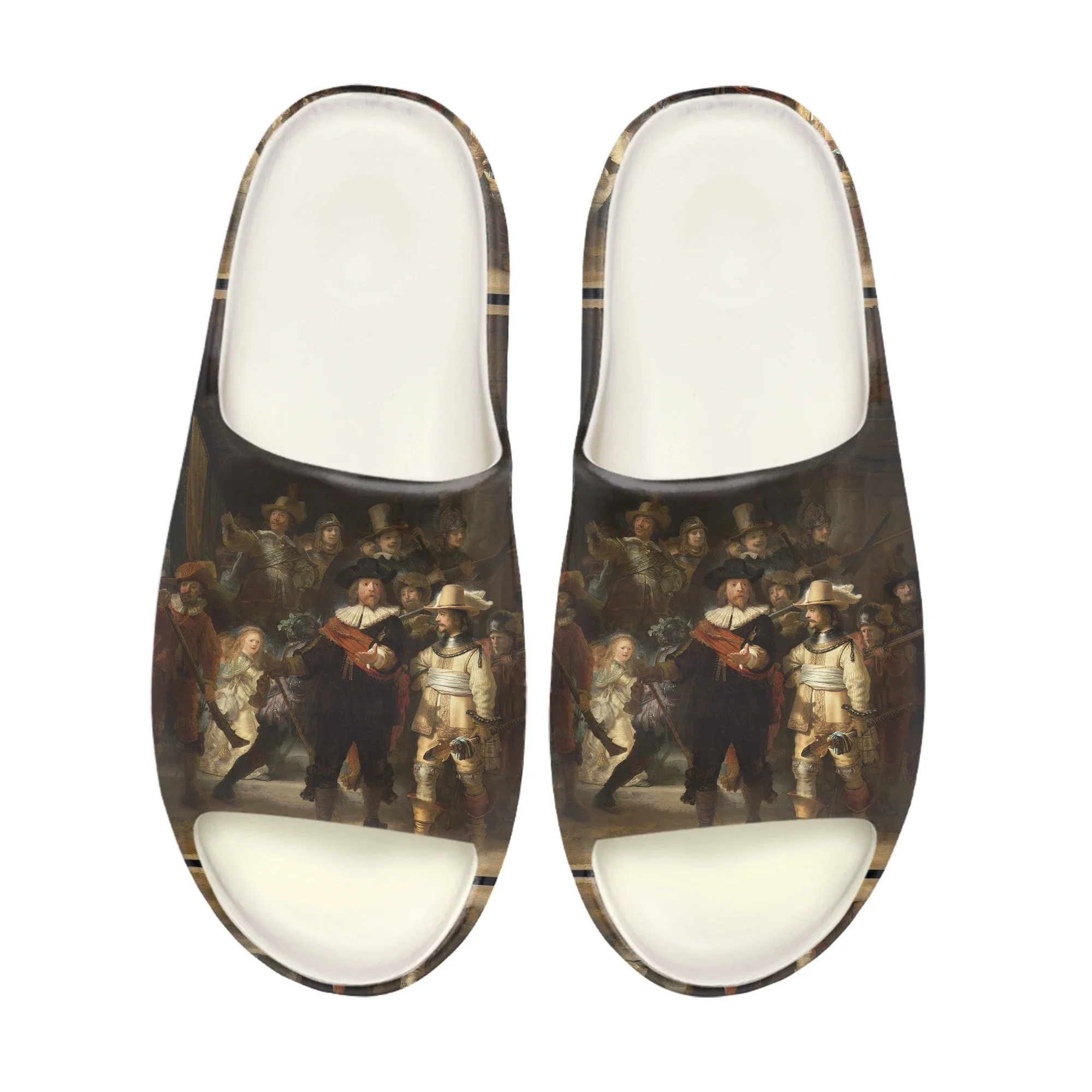 

Rembrandt van Rijn De Nachtwacht Soft Sole Sllipers Home Clogs Custom Water Shoes Mens Womens Teenager Stepping On Shit sandals