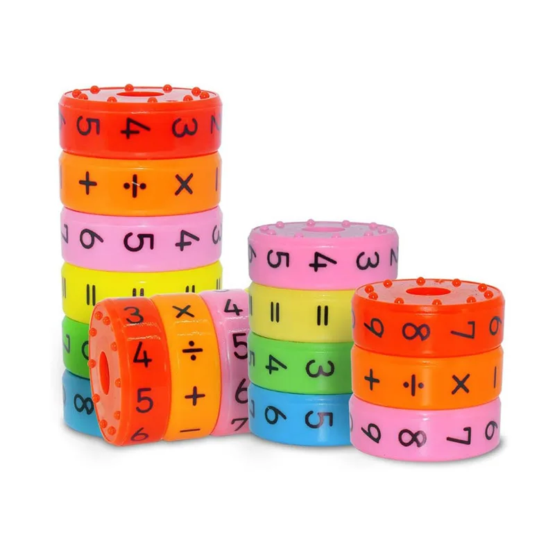 Cubo magnético para crianças, brinquedos de matemática, recursos didáticos, educacionais, números e símbolos, blocos de contagem para crianças